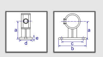 Interclamp 143 Handrail Bracket Dimesions