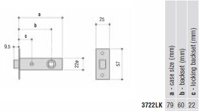 Legge 3722 tubular mortice latch diagram legge3722lk