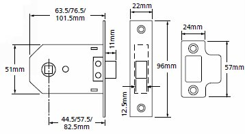 Union 2642 mortice latch diagram union2642