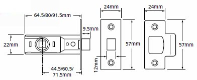 Union 2648 tubular mortice latch diagram union2648